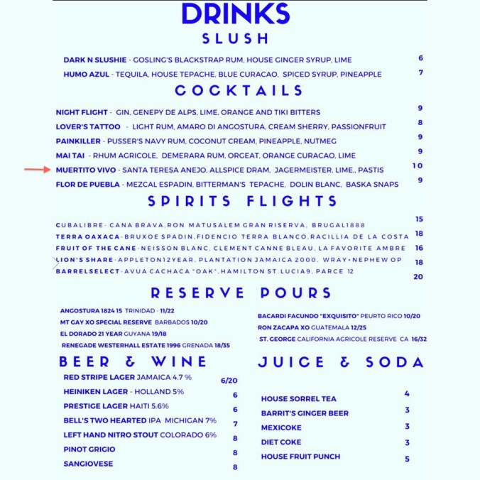 Glady's Oct 2015 Menu